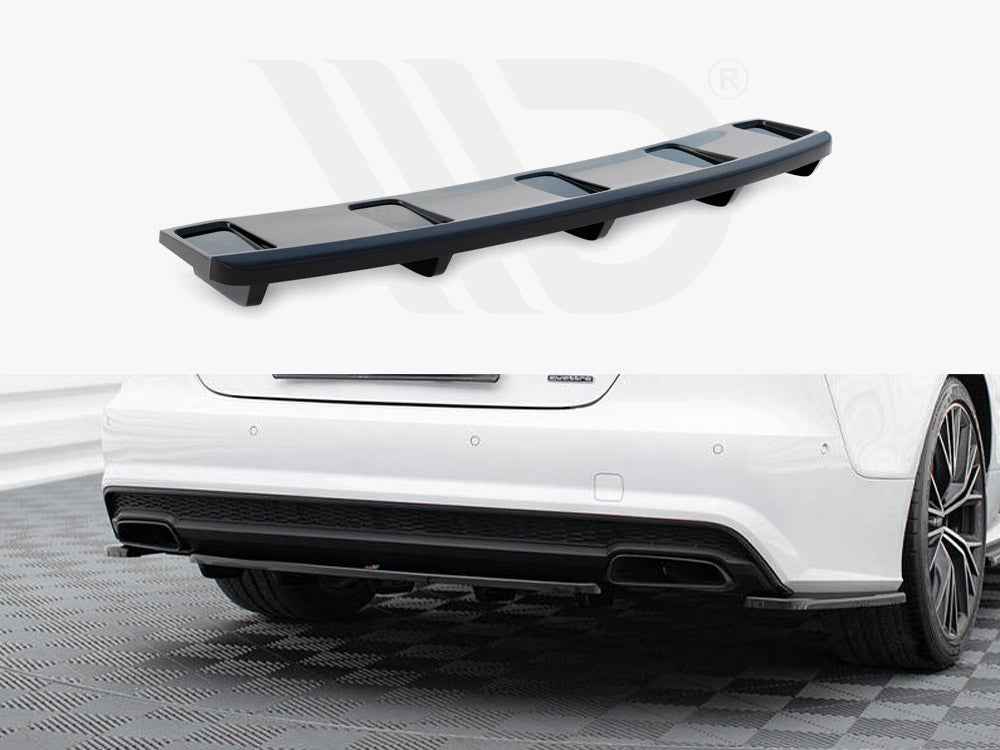 Maxton Design - CENTRAL REAR SPLITTER AUDI A7 S-LINE (FACELIFT) (WITH VERTICAL BARS) (2014-2018)