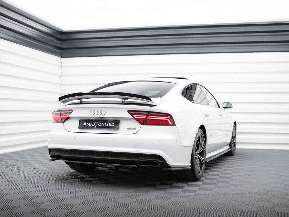 Maxton Design - CENTRAL REAR SPLITTER AUDI A7 S-LINE (FACELIFT) (WITH VERTICAL BARS) (2014-2018)