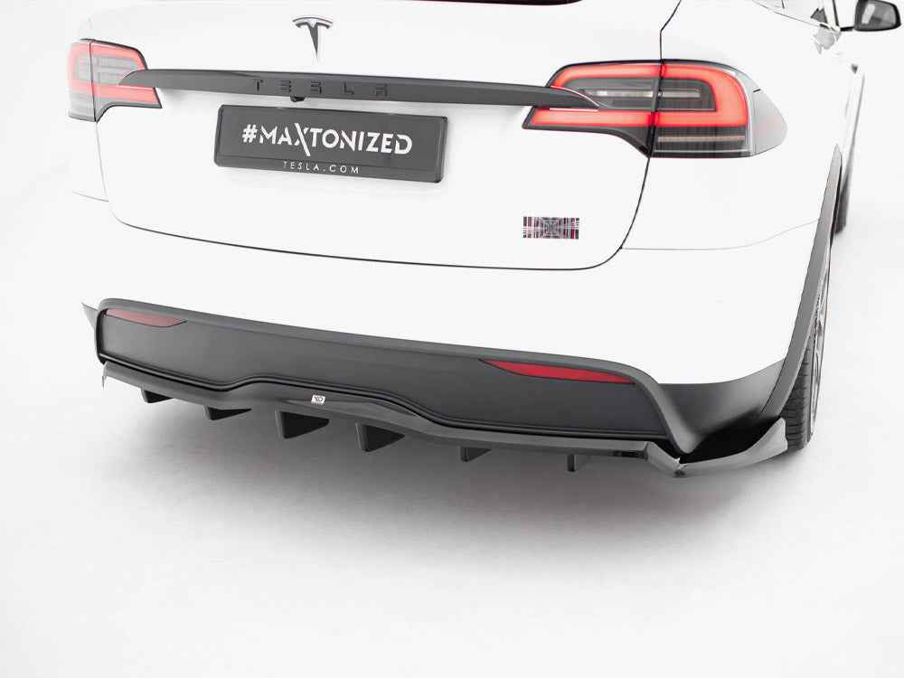Maxton Design - Rear Splitter (Vertical Bars) V.2 Tesla Model X Mk1 Facelift