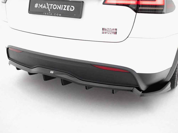 Maxton Design - Rear Splitter (Vertical Bars) V.2 Tesla Model X Mk1 Facelift