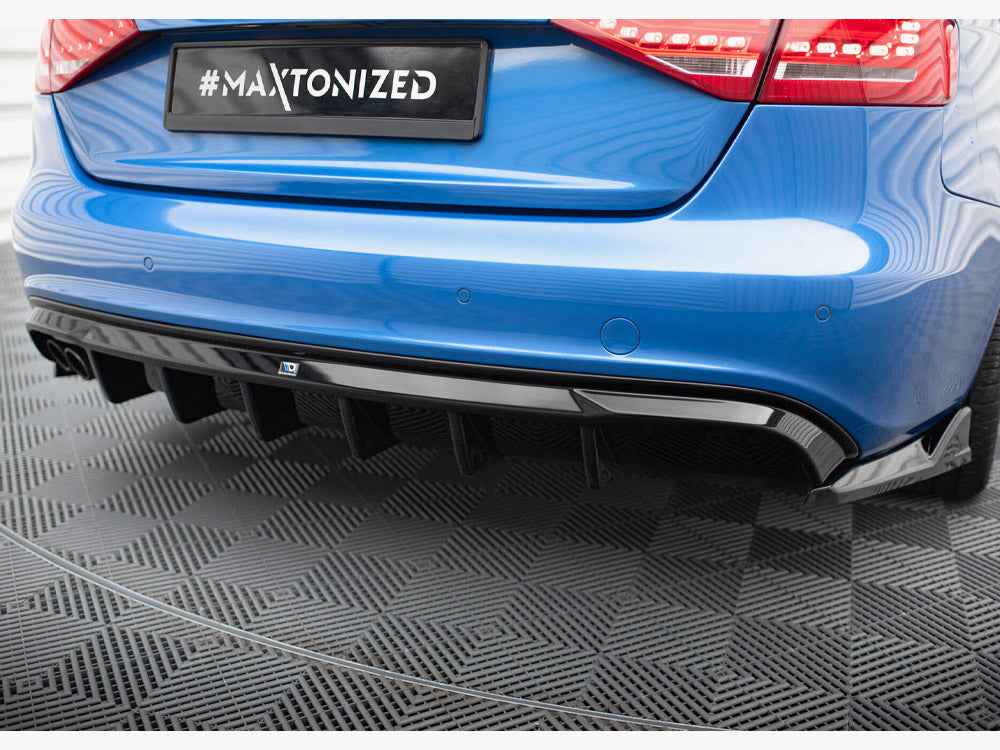 Maxton Design - Rear Valance Audi A4 S-Line Sedan B8 (Version with dual exhaust tips on one side)