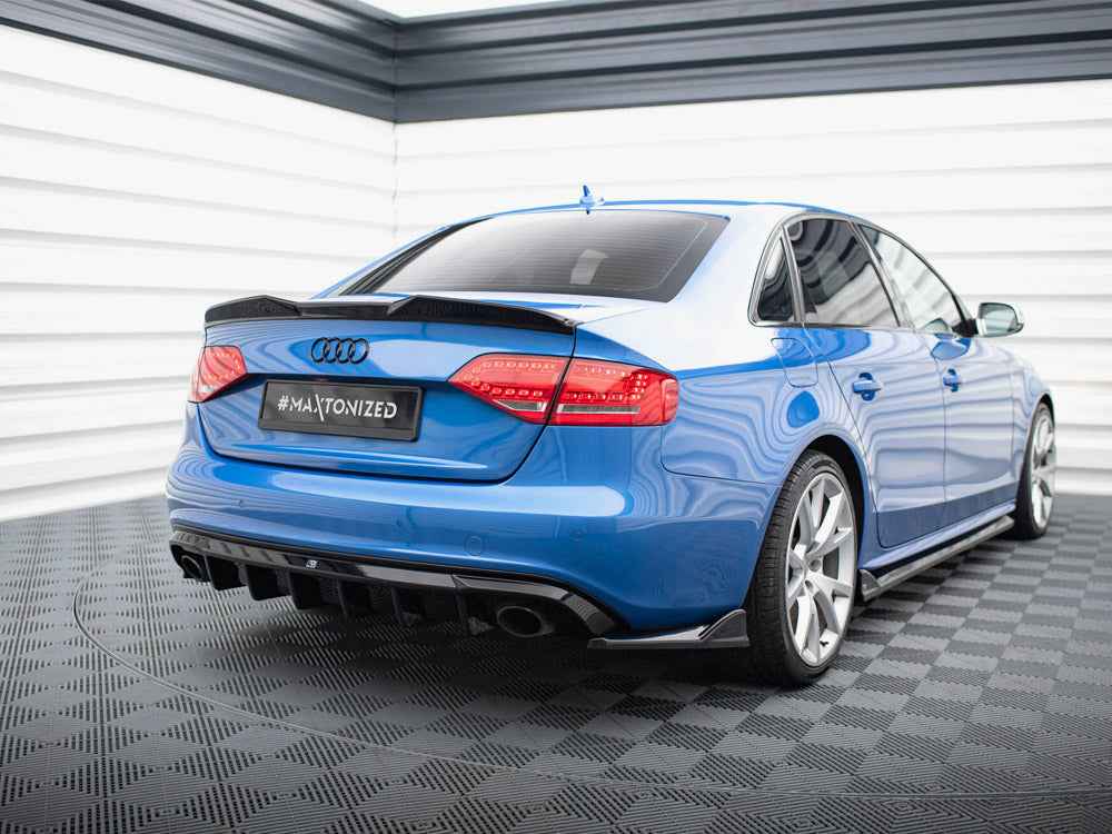 Maxton Design - Rear Valance Audi A4 S-Line Sedan B8 (Version with single exhaust tips on both sides)