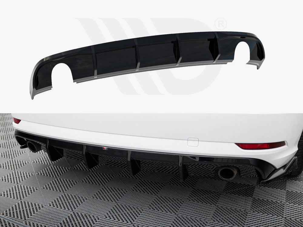 Maxton Design -  Rear Valance Audi A3 Sedan 8V Facelift (Version with single exhaust tips on both sides)