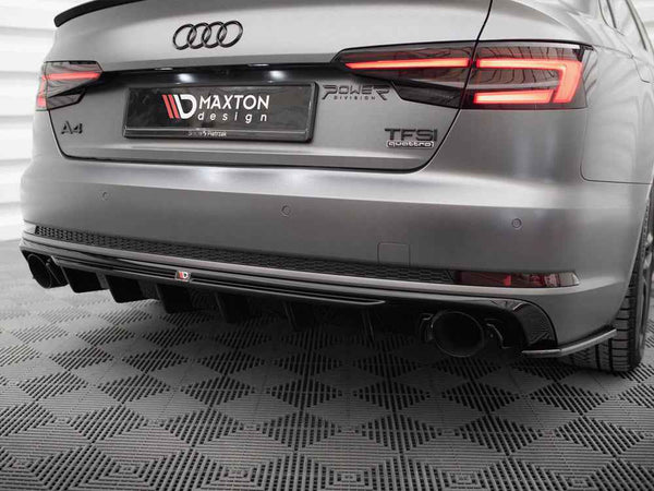 Maxton Design - Rear Valance Audi A4 S-Line B9 (Version with single exhaust tips on both sides)