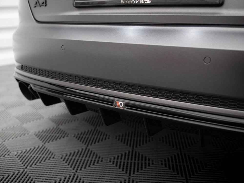 Maxton Design - Rear Valance Audi A4 S-Line B9 (Version with single exhaust tips on both sides)