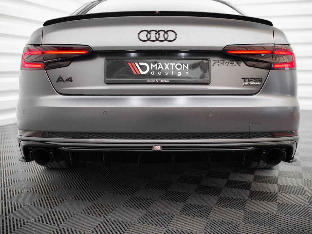 Maxton Design - Rear Valance Audi A4 S-Line B9 (Version with single exhaust tips on both sides)