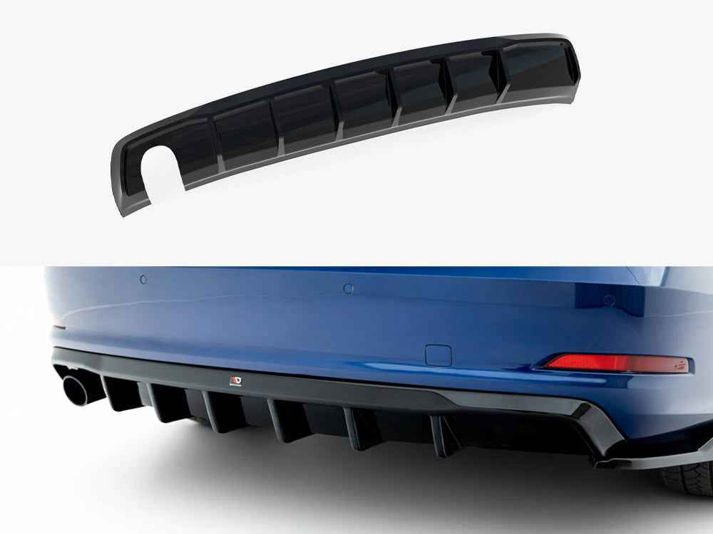 Maxton Design - Rear Valance Audi A3 Sedan 8V (Version with single exhaust tips on one side)