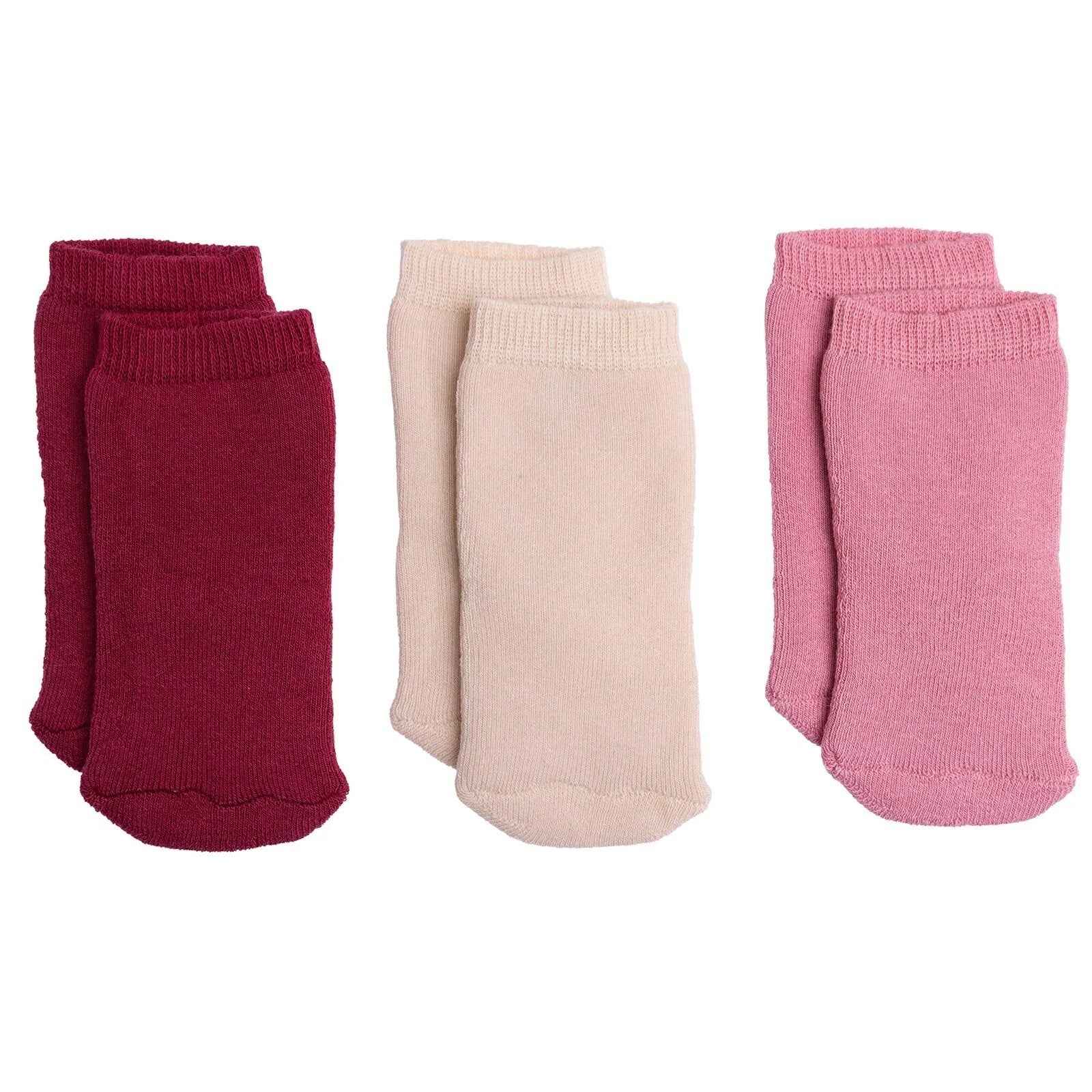 HelloBaby Girl Chenille Socks 3 Pack - Light Rose