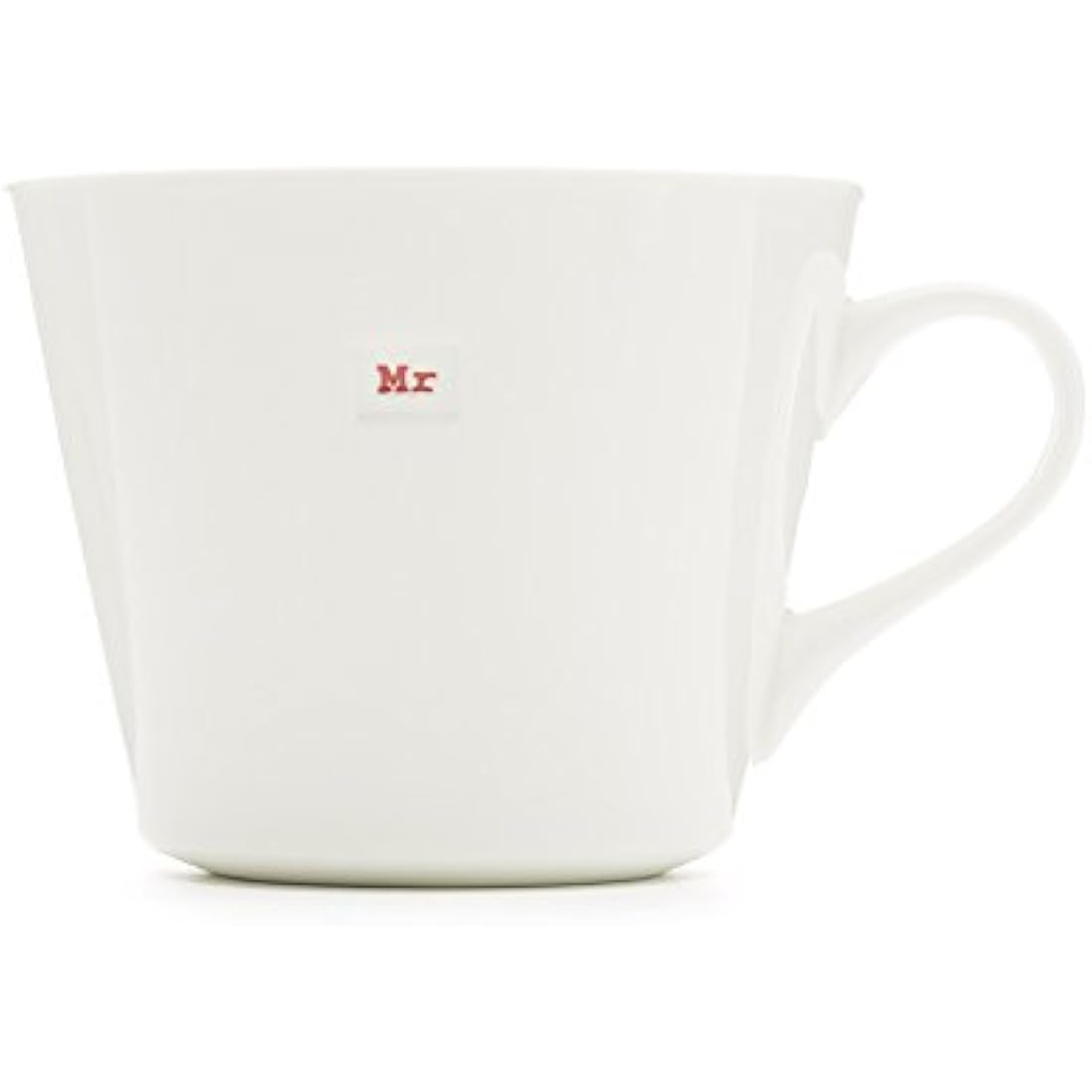 Keith Brymer Jones - Word Range - Medium Ceramic White Mug Pair - 350ml - Mr (red) & Mrs (Lilac)