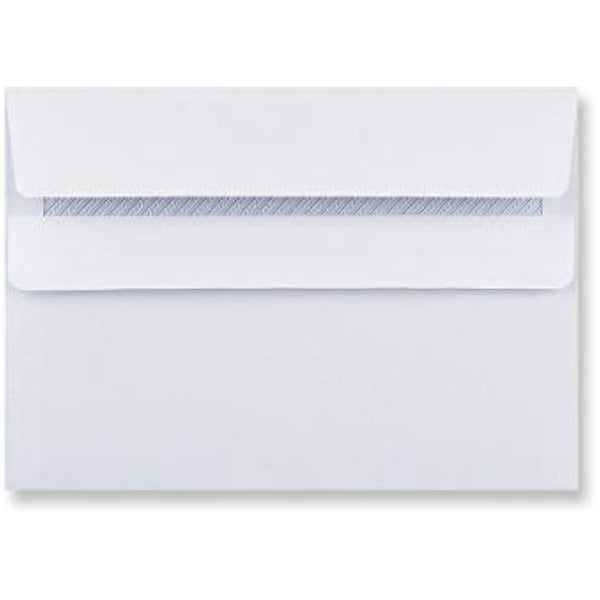 EPOSGEAR® A6/C6 Plain White Self Seal Wallet Envelopes 162mm x 114mm 90gsm (Pack of 200 Envelopes)