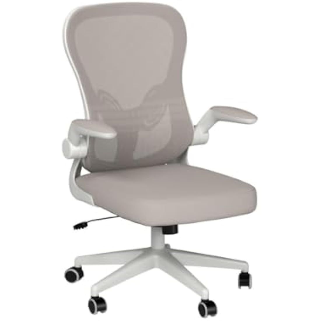 Hbada Ergonomic Desk Chair, Computer Office Chair with Flip-up Armrest&Lumbar Support, Adjustable Height, Grey