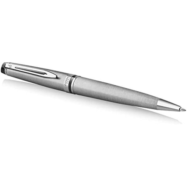 Waterman Expert Ballpoint Pen | Stainless Steel with Chrome Trim, Medium Nib with Blue Ink Refill, Gift Box