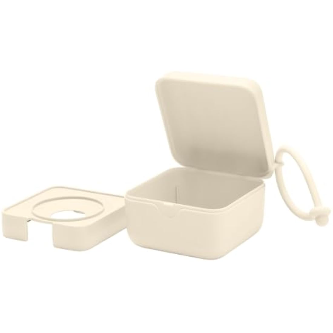 BIBS Pacifier Box with Strap. Soother Holder and Steriliser case. 100% BPA Free Food-Grade Material. Made in Denmark. Ivory