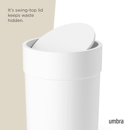 Umbra 023269-660 Touch Waste Bin with Lid, White