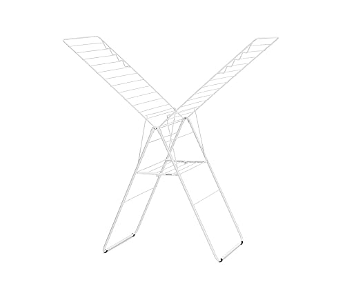 Brabantia HangOn Laundry Drying Rack (25m / Fresh White) Compact, Foldaway, Adjustable Indoor Stainless Steel Clothes Horse