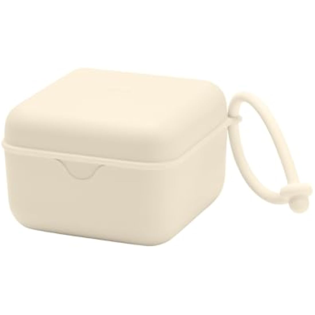BIBS Pacifier Box with Strap. Soother Holder and Steriliser case. 100% BPA Free Food-Grade Material. Made in Denmark. Ivory