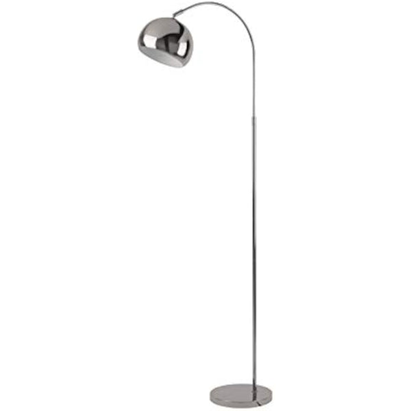 Lighting Collection Modern and Sleek 1 Light Rotary Arch Floor Lamp with Adjustable Dome Shaped Shade, Chrome