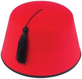 HENBRANDT Red Fez Hats for Adults - Classic Fancy Dress Costume Accessory with Tassel - Adult Size 19cm Novelty Party Hat