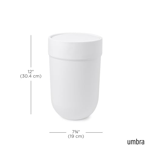 Umbra 023269-660 Touch Waste Bin with Lid, White