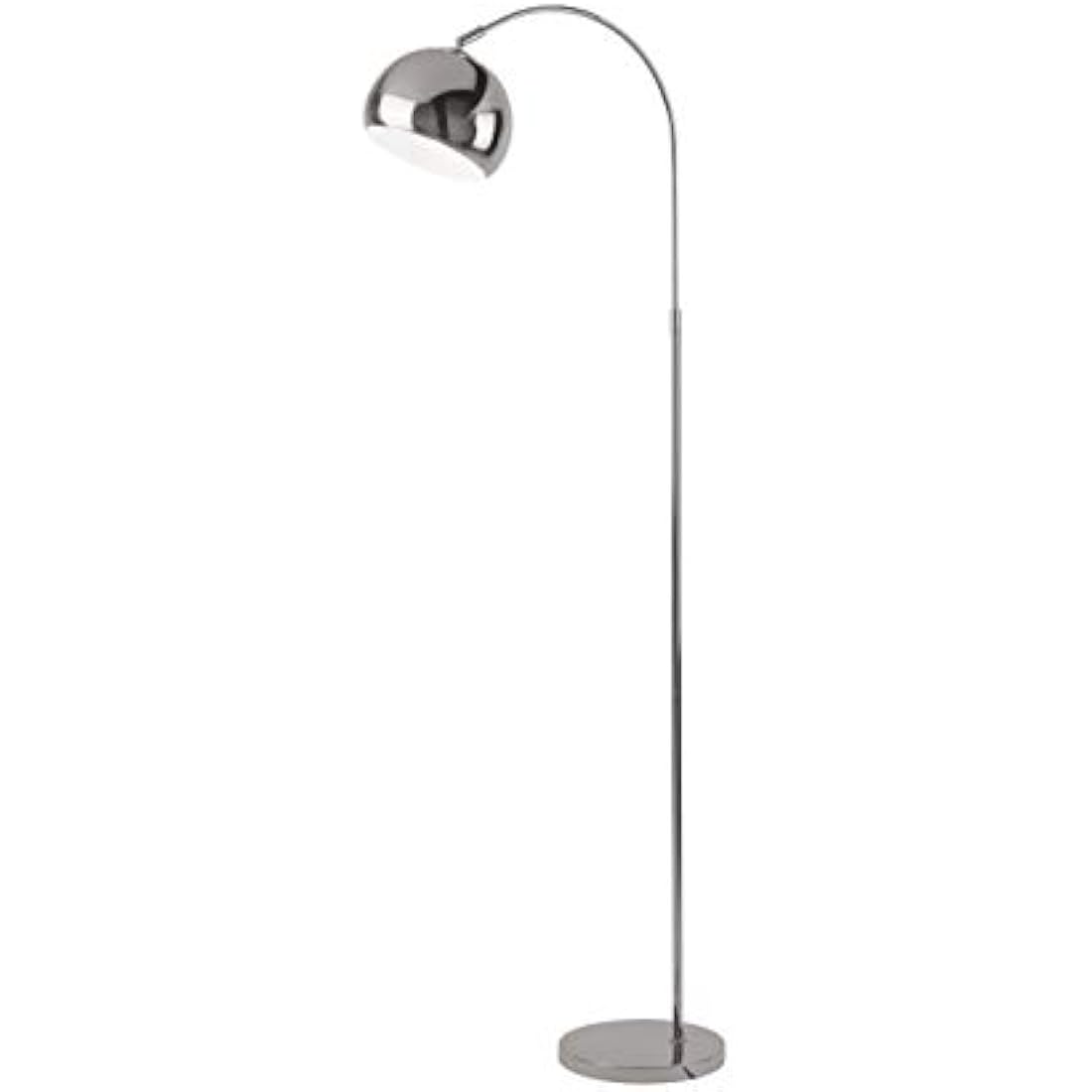 Lighting Collection Modern and Sleek 1 Light Rotary Arch Floor Lamp with Adjustable Dome Shaped Shade, Chrome