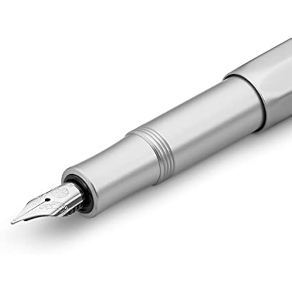 Kaweco AL SPORT Silver Fountain Pen I Premium Aluminium Fountain Pen for Ink Cartridges with High-Quality Steel Nib I Fountain Pen 13 cm I Fountain Pen in Silver I Nib Width: EF (Extra Fine)