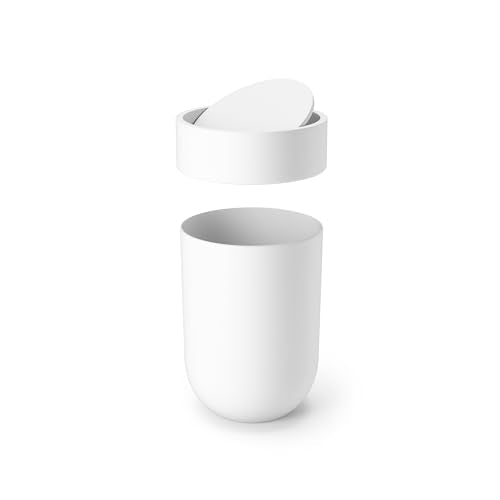 Umbra 023269-660 Touch Waste Bin with Lid, White