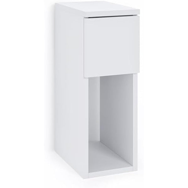 ComfortCove Bedside Tables, Bedside Drawers, Narrow Bedside Table, Bedside Cabinet, Slim End Table with Storage Shelf, White. Size: W20 x H55 x D30,5 cm