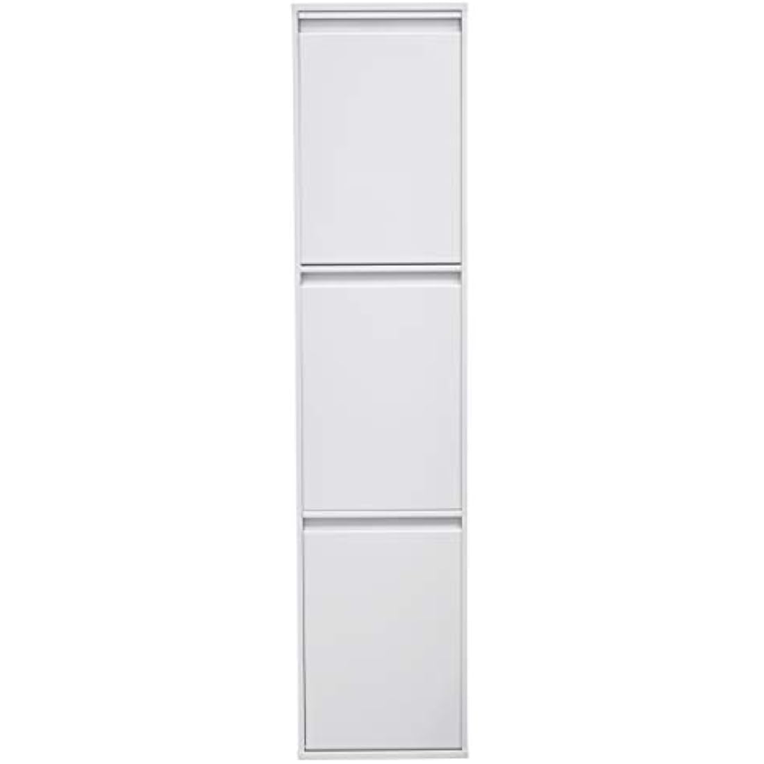 Arregui Basic CR301-B 3-Compartment Steel Trash and Recycling Bin | 3x17L (51L) | Kitchen Trash Bins | Recycling Bins for Home or Office | White