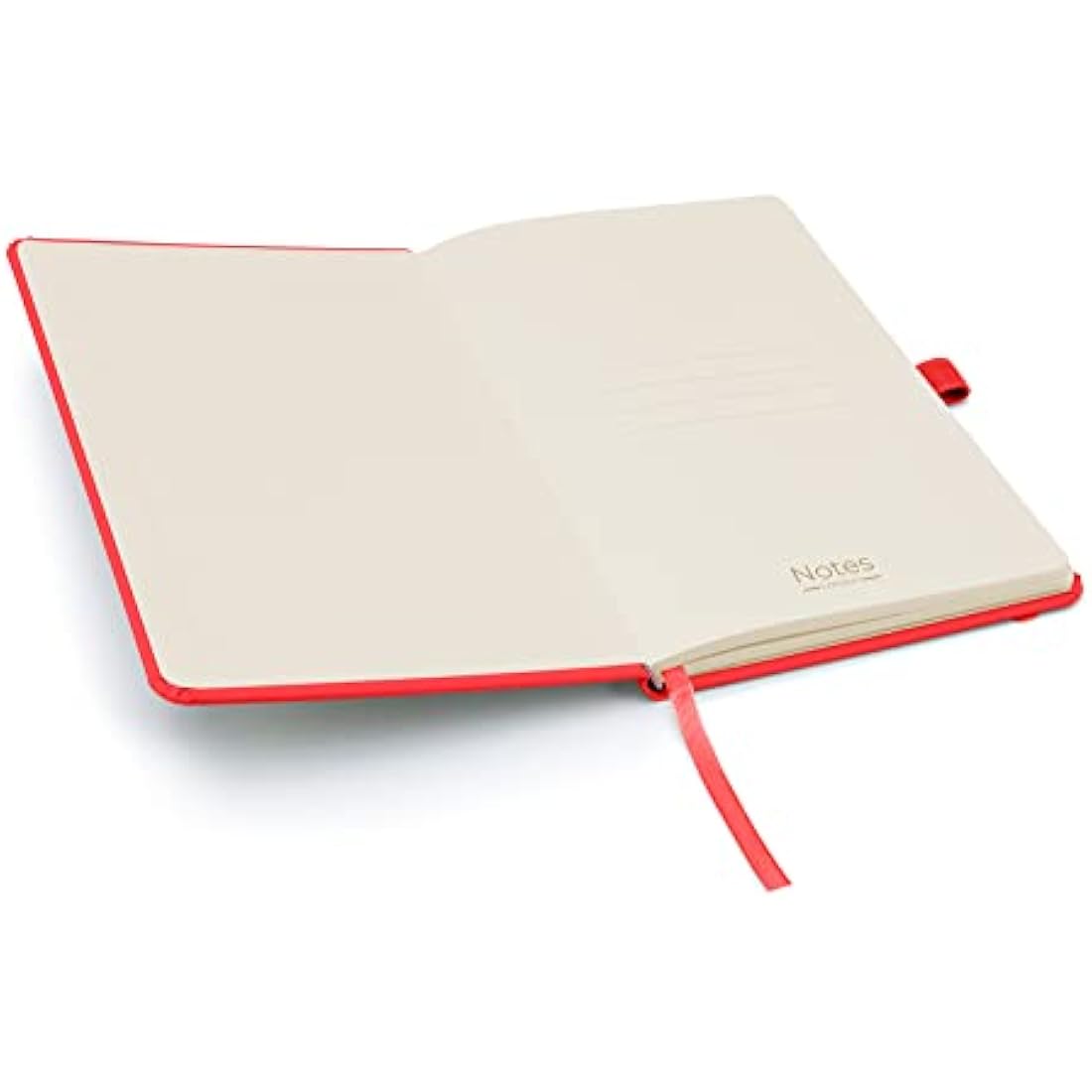 Notes London Notebook Packs 25 x set of A5 Notebook with Lined Pages, Pen Loop and Expandable Paper Pocket Hardback Journal Notepad Note Book Notes Diary Pad (Red)