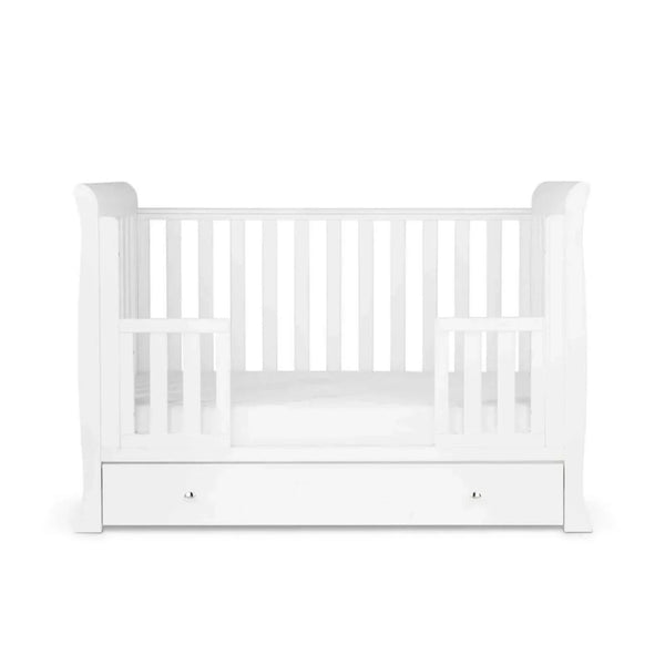 Ickle Bubba Snowdon Mini Cot Bed White - Premium Sprung Mattress