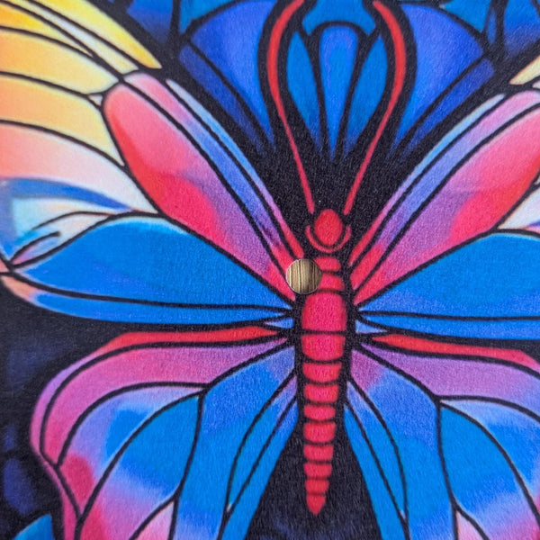 Stain Glass Crystal Butterfly Slip mat - 7 & 12 inch LP Vinyl DJ Pro Turntable Slip Mat Record Player Technics 1210 DJ Turntablist