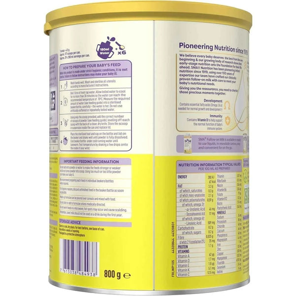 SMA Pro 2 Follow On Milk Formula 6+ months 800g