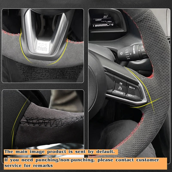 Custom Car Steering Wheel Braid Cover Soft Suede 100% Fit For Porsche 911 991 Boxster 981 Cayman Cayenne Panamera 2009 -2016