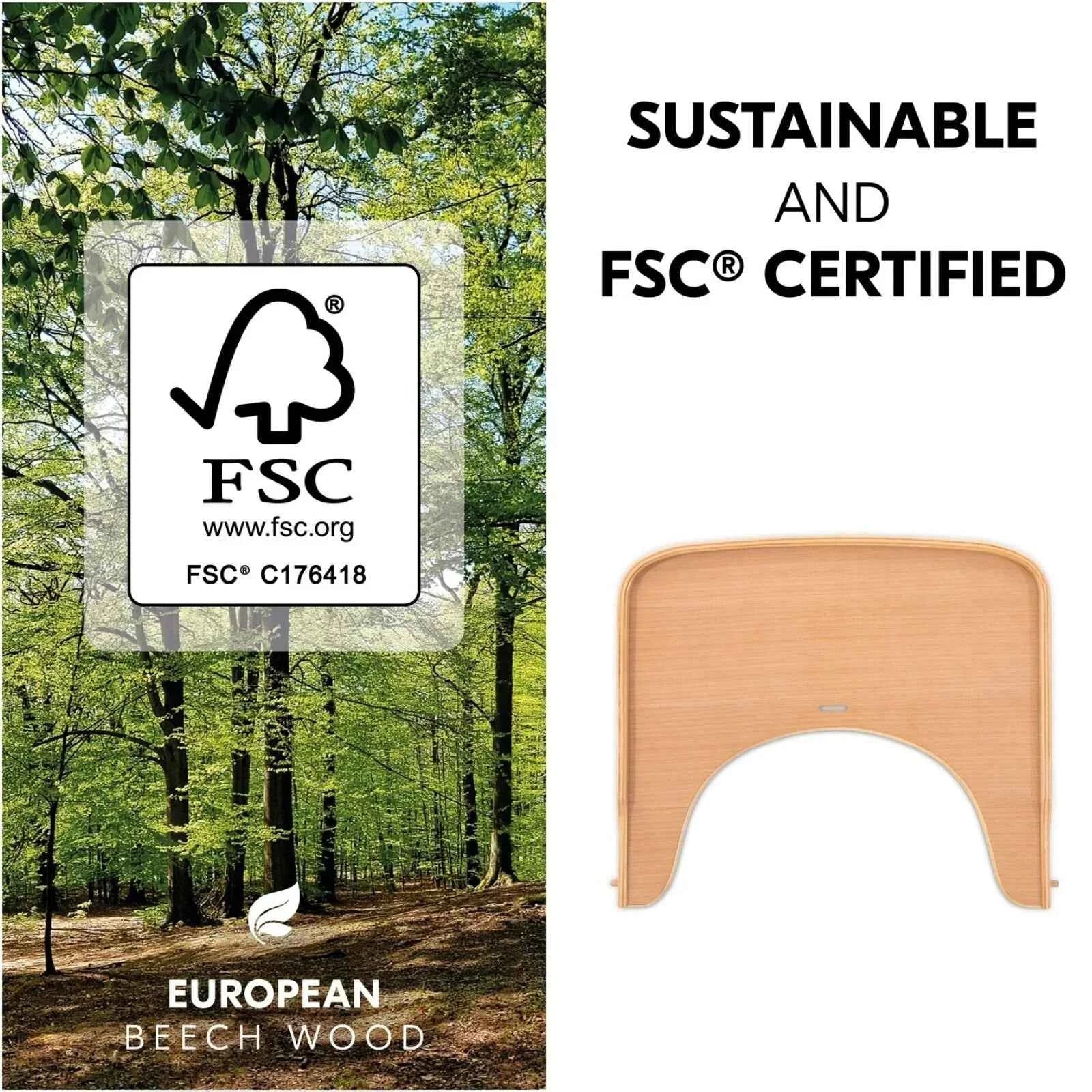 Hauck Alpha Wooden Tray - Natural