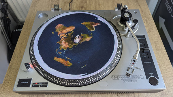 The Flat Earth Slipmat – 7"/12" Vinyl Turntable Mat