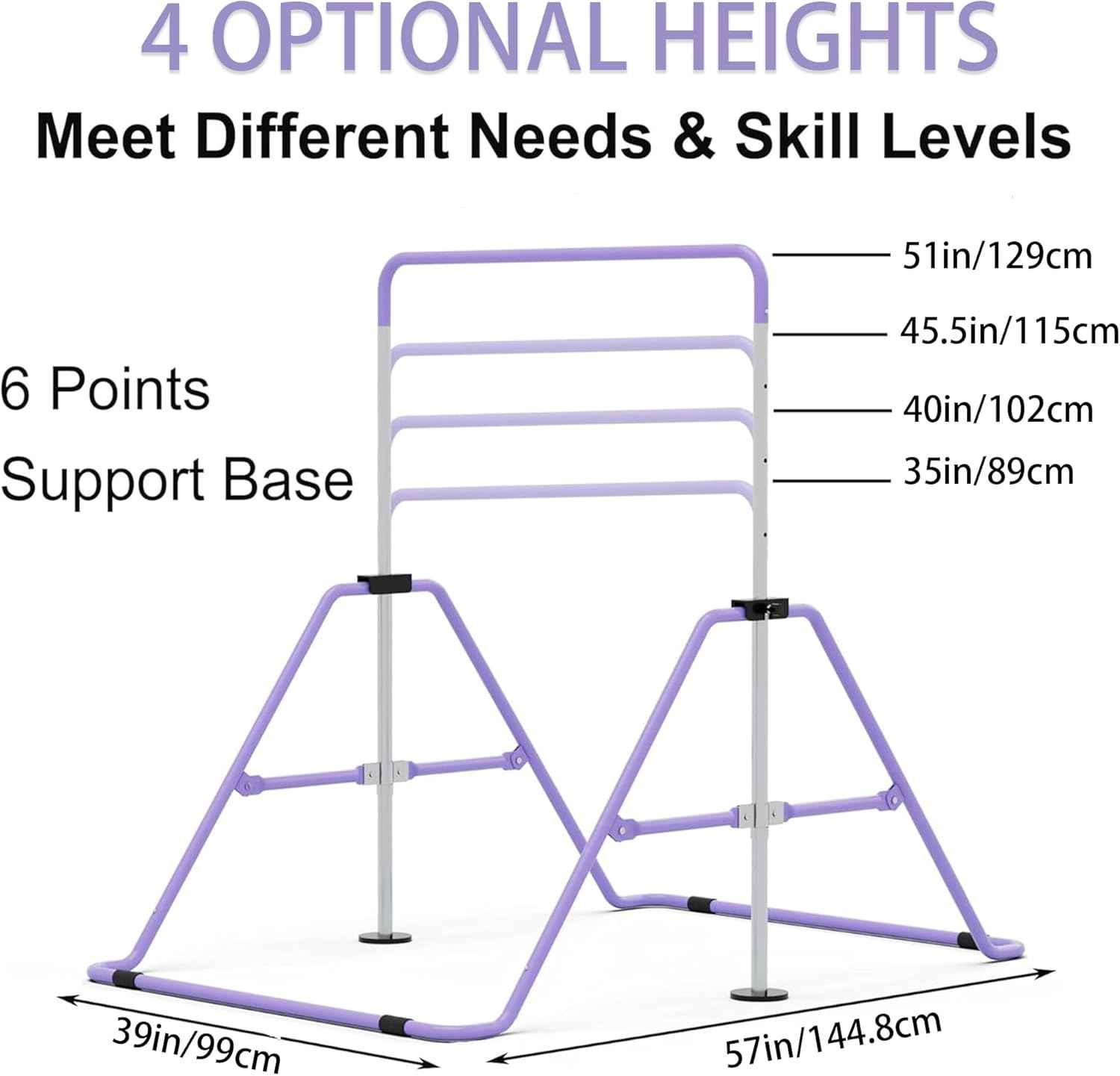 Adjustable Junior Kip Bar Gymnastics Training Equipment for Home GYMMAGE