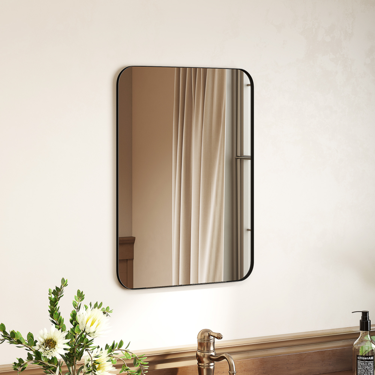 HOMCOM Rectangle Mirror, Wall Mirror with Steel Frame for Bathroom
