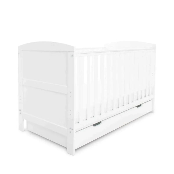 Ickle Bubba Coleby Classic Cot Bed & Under Drawer White - Premium Pocket Sprung Mattress