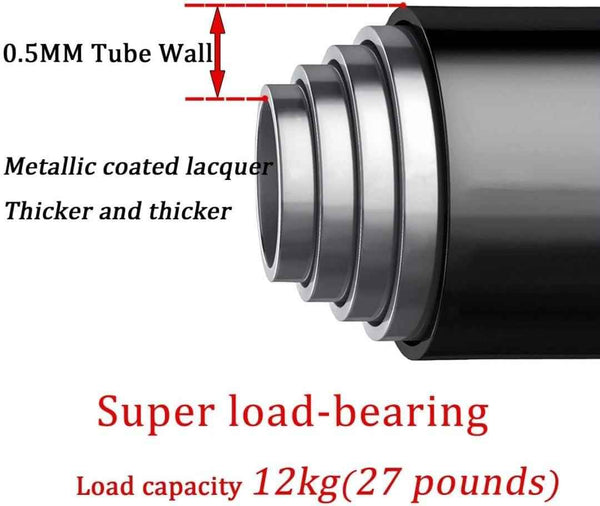 2PCS Extendable Curtain Rods Black Telescopic Spring, 70.5-120CM