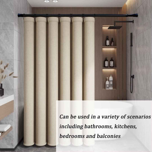 2PCS Extendable Curtain Rods Black Telescopic Spring, 70.5-120CM