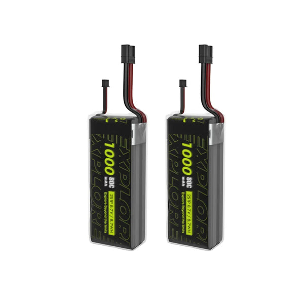 2PCS Explorer 1000mAh HV 2S 80C Lipo Battery for Micro quad XT30