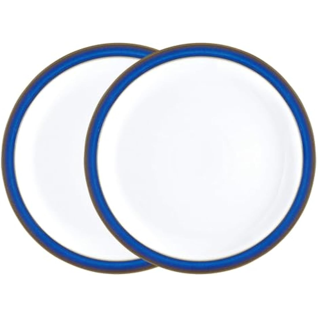 Denby - Imperial Blue Dinner Plates Set of 2 - Dishwasher Microwave Safe Crockery 26.5cm - Blue, White Ceramic Stoneware Tableware - Chip & Crack Resistant Large Plates
