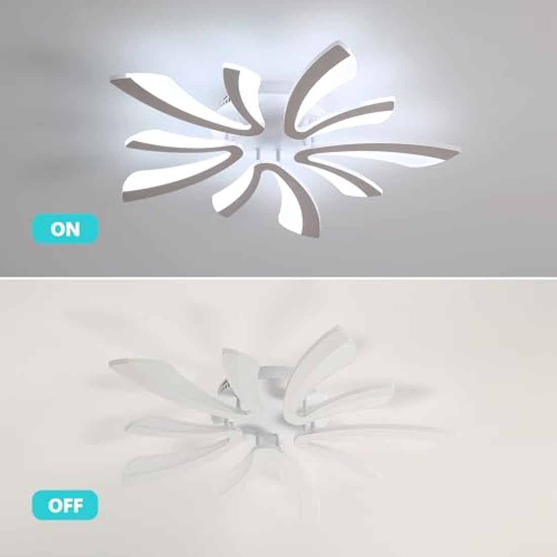 Comely Ceiling Light, LED Ceiling Lamp 50W, 6500K Cold White Light Flush Mount Acrylic Modern Lighting Fixture for Living Room Bedroom, 70cm