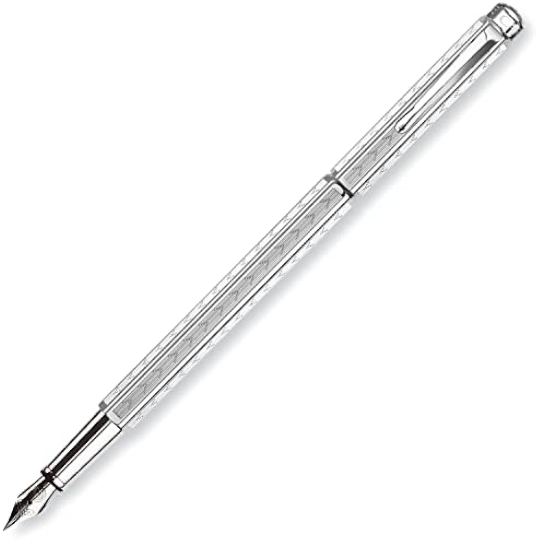 Caran d'Ache Chevron Fountain Pen - Rhodium M steel