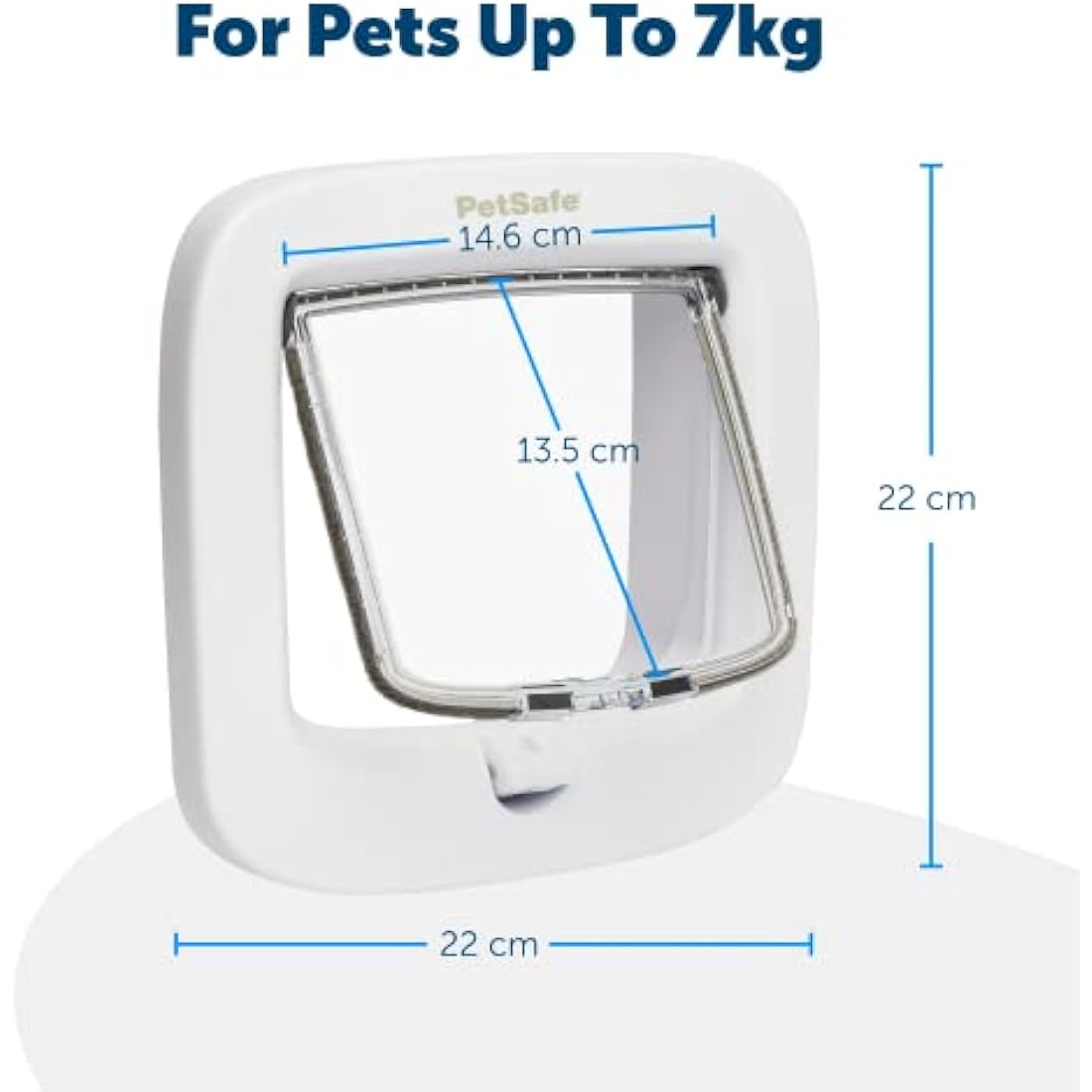 PetSafe Manual-Locking Cat Flap with Easy Install, White, 4 Way Manual Lock, Exclusive Entry, For Cats Up To 7 kg, Energy Efficient