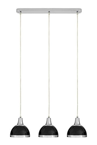 Premier Housewares E27 Edison Screw 40 W 3 Ceiling Light Shade Ceiling Lights Black Pendant Lighting Ceiling Pendant H120xW68xD18