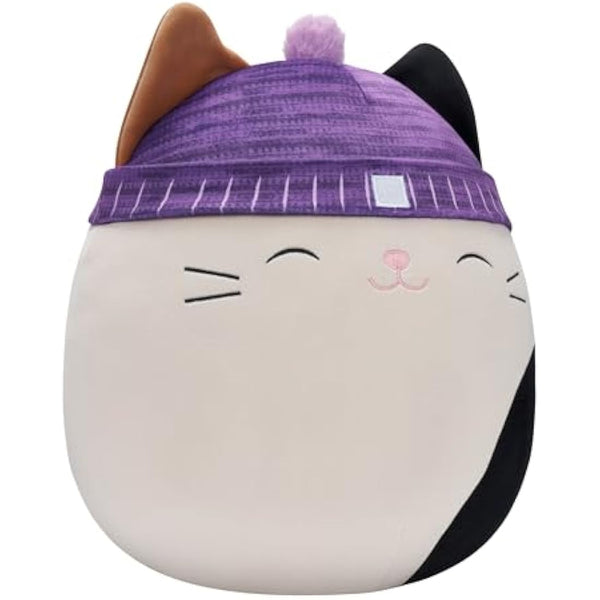 Squishmallows Original 16-Inch Cam the Cat with a Purple Beanie Large-Sized Plush