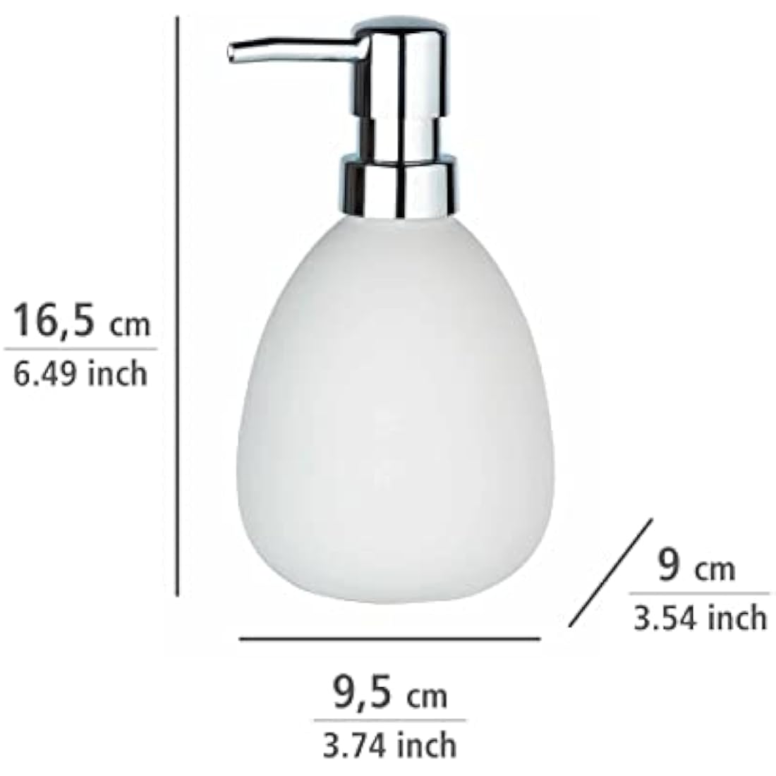 WENKO Polaris soap dispenser matt white ceramic liquid soap dispenser White