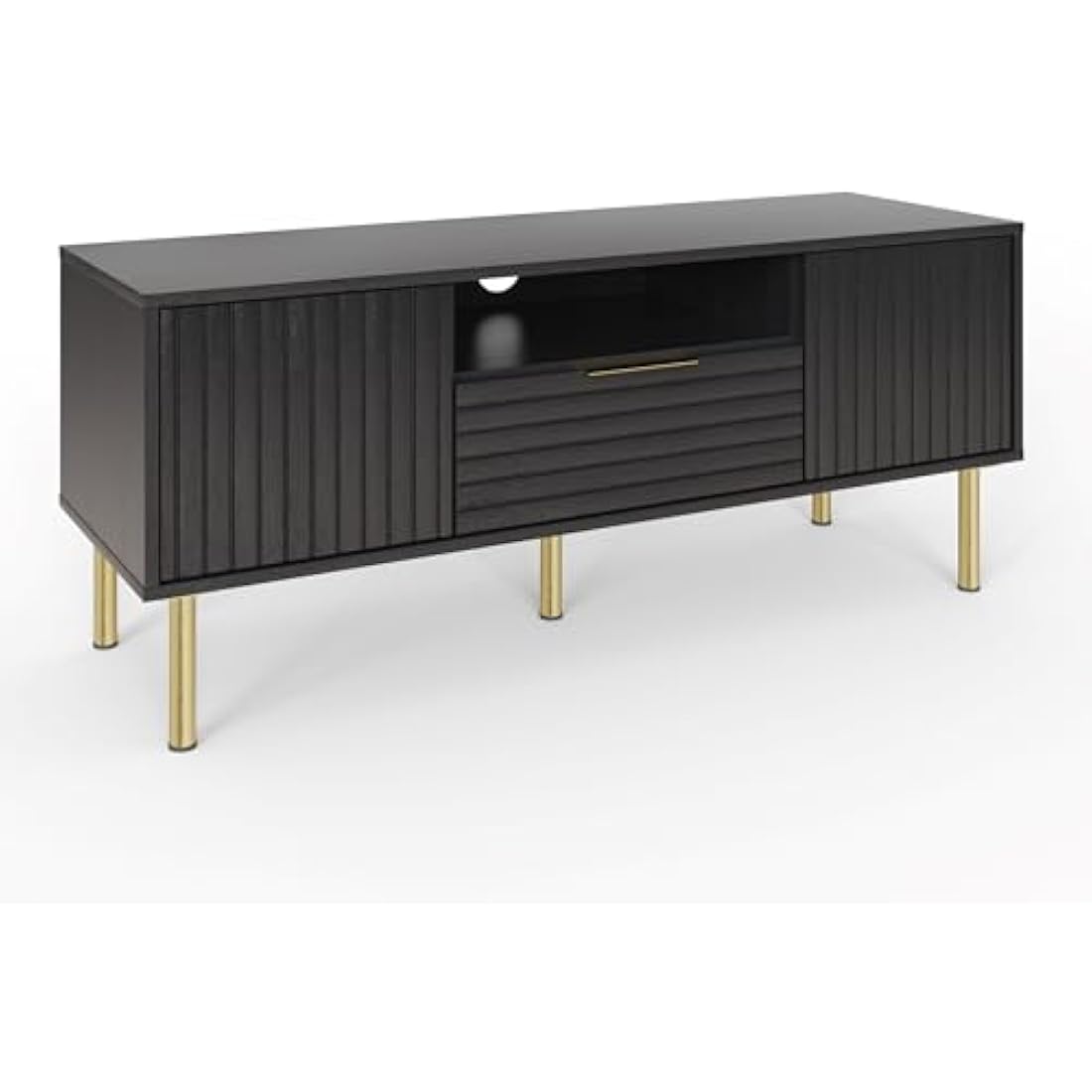 GFW Nervata TV Unit Modern Storage Media Entertainment Living Bedroom Black