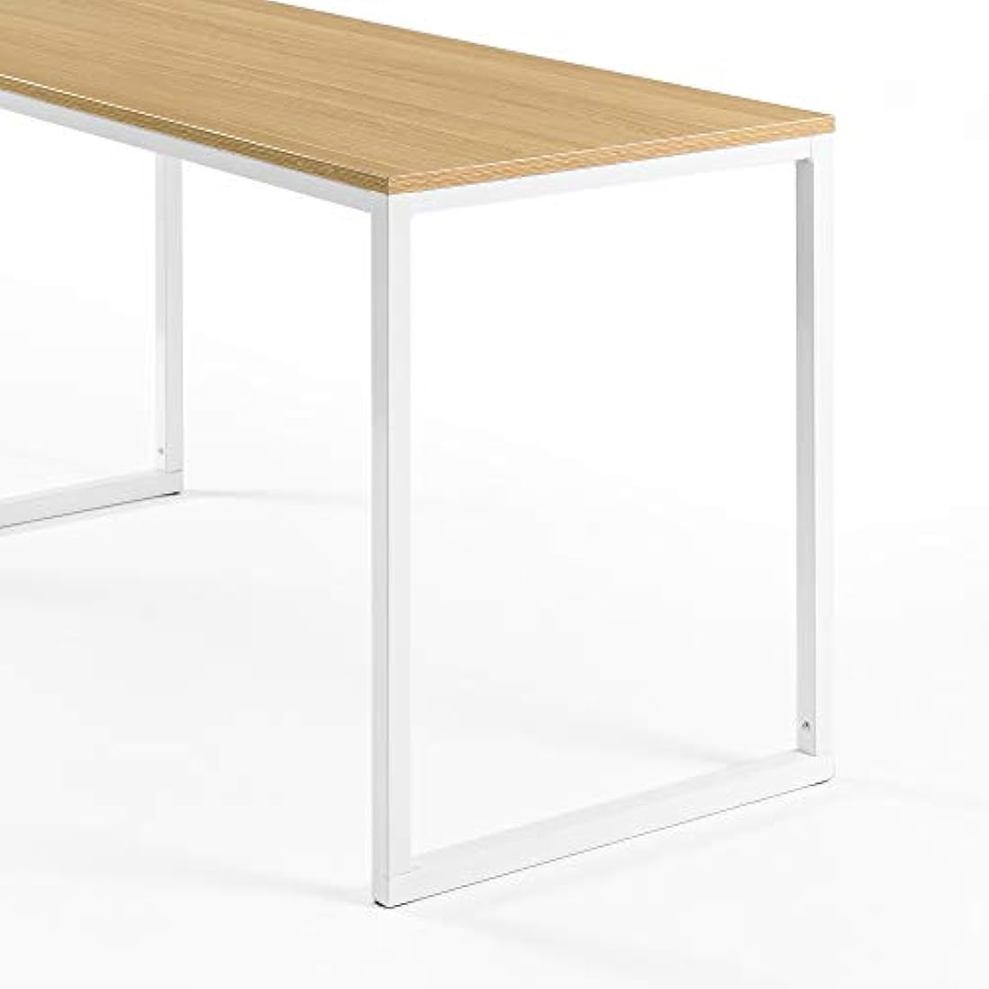 Zinus Jennifer 140x61x74 cm - Metal and wood modern study desk - Home office computer table - Natural Brown and White